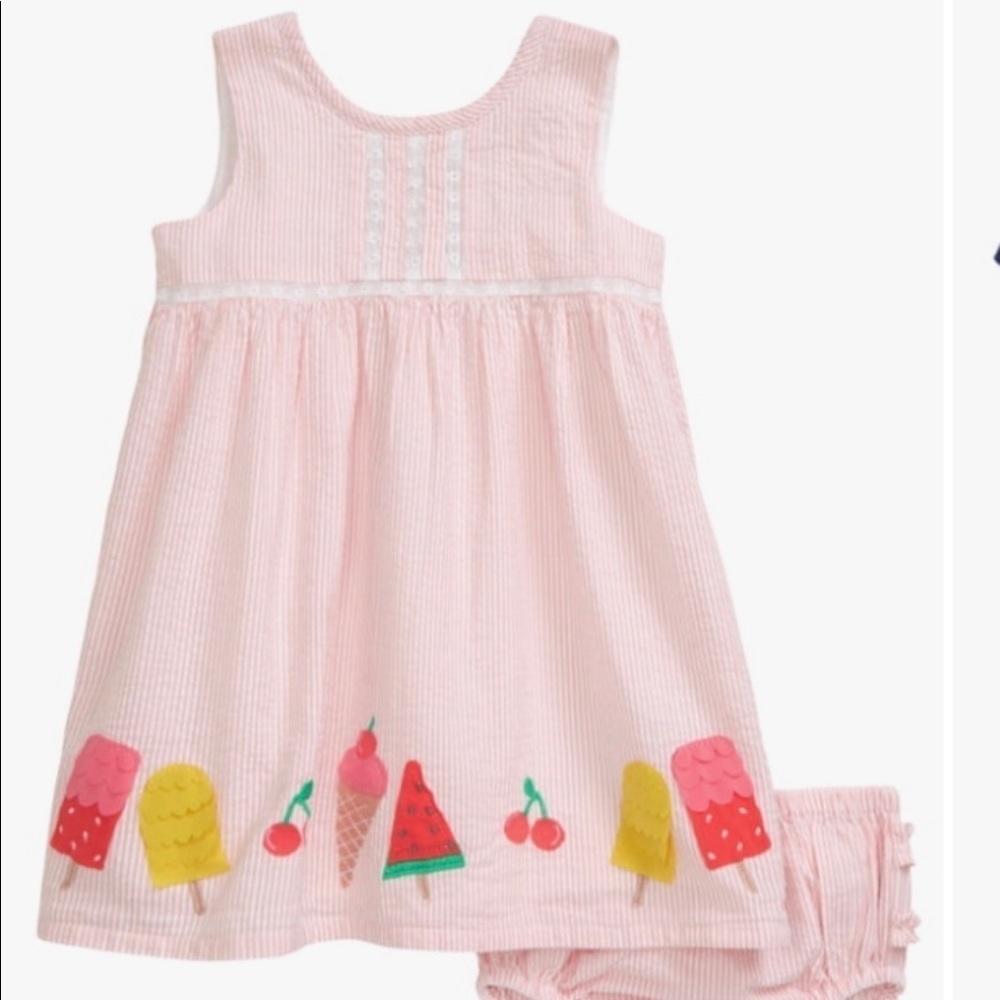 NWT Baby Mini Boden ice Cream Searsucker Dress